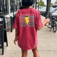 Groovy First Grade Lightning Pencil Retro Teacher Women's Oversized Comfort T-shirt Back Print Crimson