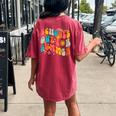 Groovy Last Day Of School Schools Out For Summer Teacher Women's Oversized Comfort T-Shirt Back Print Crimson