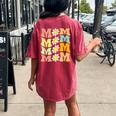 Groovy Mom Daisy Flower For Mom Of Girl Women's Oversized Comfort T-Shirt Back Print Crimson