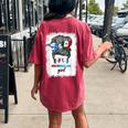 Half Mexican And Guatemalan Mexico Guatemala Flag Girl Women's Oversized Comfort T-shirt Back Print Crimson