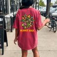 Hippie Soul Flower Power Peace Sign 60S 70S Tie Dye Women's Oversized Comfort T-Shirt Back Print Crimson