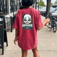 Horror Addict Scary Clown Mask Halloween Party Scary Clown Women's Oversized Comfort T-shirt Back Print Crimson