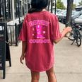 Howdy Rodeo Hot Pink Wild Western Yeehaw Cowgirl Country Women's Oversized Comfort T-Shirt Back Print Crimson