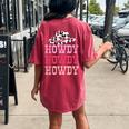 Howdy Vintage Rodeo Western Country Southern Cowgirl Outfit Women's Oversized Comfort T-Shirt Back Print Crimson