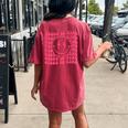 Jesus Is King Retro Groovy Aesthetic On Back Women's Oversized Comfort T-Shirt Back Print Crimson