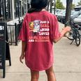 Just A Girl Who Loves Anime Ramen And Sketching Women's Oversized Comfort T-shirt Back Print Crimson