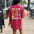 Just A Girl Who Loves Planets Solar Space Science Lover Girl Women's Oversized Comfort T-shirt Back Print Crimson