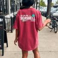 Just One More Seashell I Promise Scuba Diver Diving Snorkel  Gift For Womens Gift For Women Women's Oversized Graphic Back Print Comfort T-shirt Crimson