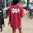 Be Kind Puzzle Pieces Kindness Autism Awareness Month Women's Oversized Comfort T-Shirt Back Print Crimson