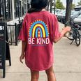Be Kind Rainbow World Down Syndrome Awareness Day Women's Oversized Comfort T-Shirt Back Print Crimson
