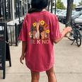 Be Kind Sign Language Hand Anti Bullying Unity Day Sunflower Women's Oversized Comfort T-Shirt Back Print Crimson