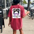 Kindergarten Vibes Messy Hair Bun Girl Back To School Women's Oversized Comfort T-shirt Back Print Crimson