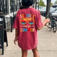 Last Day Of School Retro Schools Out For Summer Teacher Off Women's Oversized Comfort T-Shirt Back Print Crimson