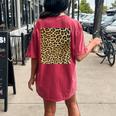 Leopard Spots Animal Print Halloween Costume Women's Oversized Comfort T-Shirt Back Print Crimson