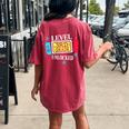 Level 3Rd Grade Unlocked Third Back To School Gamer Boy Girl Women's Oversized Comfort T-shirt Back Print Crimson