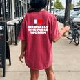 I Love Mentally Unstable Red Heart Sarcastic Women's Oversized Comfort T-shirt Back Print Crimson