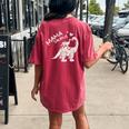 Mama Saurus T Flower Cute Dinosaur Women's Oversized Comfort T-Shirt Back Print Crimson