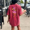 Mardi Gras Flamingo Carnival Festival New Orleans Women's Oversized Comfort T-Shirt Back Print Crimson