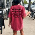 Messy Bun Coffee Run Gangster Rap Mom Life 247 Women's Oversized Comfort T-Shirt Back Print Crimson