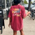 Middle School Rocks Students Teacher Back To School Women's Oversized Comfort T-shirt Back Print Crimson