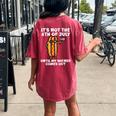 Not 4Th July Wiener Hotdog American Flag Patriotic Men Women Women's Oversized Graphic Back Print Comfort T-shirt Crimson