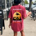 Old Lady Witch Halloween For Women's Oversized Comfort T-shirt Back Print Crimson