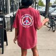 Peace Kindness Love Peace Sign Hearts Be Kind Women's Oversized Comfort T-Shirt Back Print Crimson