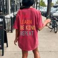 Play Learn Be Kind Repeat No Bullies Choose Kindness Retro Women's Oversized Comfort T-Shirt Back Print Crimson