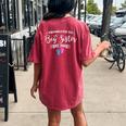 Promoted To Big Sister Est 2024 Pink Or Blue Big Sis Women's Oversized Comfort T-shirt Back Print Crimson