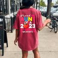 Proud Aunt Of 2023 5Th Grade Graduate Graduation Women's Oversized Comfort T-Shirt Back Print Crimson