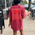 Proud Aunt Of A Class Of 2024 Graduate Senior Graduation Women's Oversized Comfort T-Shirt Back Print Crimson