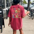 Proud Mom Of A Kindergarten Girl First Day Back To School Women's Oversized Comfort T-shirt Back Print Crimson
