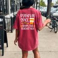 Pumpkin Spice Keeps This Teacher Nice Fall Halloween Autumn Women's Oversized Comfort T-shirt Back Print Crimson