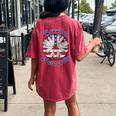 Question Authority Peace Sign & Daisy 60S 70S Hippie Boho Women's Oversized Comfort T-Shirt Back Print Crimson