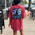 Scary Night Black Cat Halloween Pumpkin Boys Girls Women's Oversized Comfort T-shirt Back Print Crimson