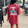 Schools Out Forever Senior 2021 Last Day Of School Women's Oversized Comfort T-Shirt Back Print Crimson