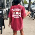 Senior Mom 2024 Volleyball Class Of 2024 Leopard Graduation Women's Oversized Comfort T-shirt Back Print Crimson
