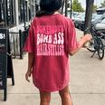 Somebodys Bomb Ass Hairstylist Groovy Hair Stylist Women's Oversized Comfort T-Shirt Back Print Crimson