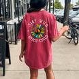 Stay Wild Gypsy Child Daisy Peace Sign Hippie Soul Women's Oversized Comfort T-Shirt Back Print Crimson