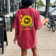 Sunflower Dog Mom For Beagle Lovers Women's Oversized Comfort T-Shirt Back Print Crimson