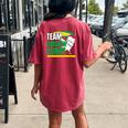 Team Chicken Curry Guyana And Trinidad Patriotic Cricket Women's Oversized Comfort T-shirt Back Print Crimson