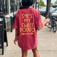 Thanksgiving Shes My Sweet Potato Matching Couple Fall Women's Oversized Comfort T-shirt Back Print Crimson