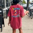 Tie Dye Lastday School Teacher Summer Recharge Required Women's Oversized Comfort T-Shirt Back Print Crimson