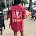 Till Death Do Us Party Skeleton Retro Groovy Bachelorette Women's Oversized Comfort T-shirt Back Print Crimson