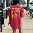 I Have Two Titles Auntie And Dog Mom Dog Paw Sunflower Women's Oversized Comfort T-Shirt Back Print Crimson
