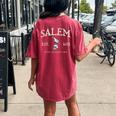 Vintage Salem 1692 They Missed One Witch Crow Bird Halloween Women's Oversized Comfort T-shirt Back Print Crimson