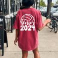 Volleyball Senior Class Of 2024 High School Senior For Girls Women's Oversized Comfort T-shirt Back Print Crimson