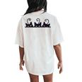 3 Black Cats Cat Lovers Girl Boy Cat Women's Oversized Comfort T-Shirt Back Print Ivory