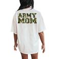 Army Mom Distressed Font With Army Pattern Mom Of Us Army Women's Oversized Comfort T-Shirt Back Print Ivory