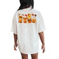 Autumn Thanksgiving Drinks Coffee Pumpkin Spice Latte Season Women's Oversized Comfort T-Shirt Back Print Ivory